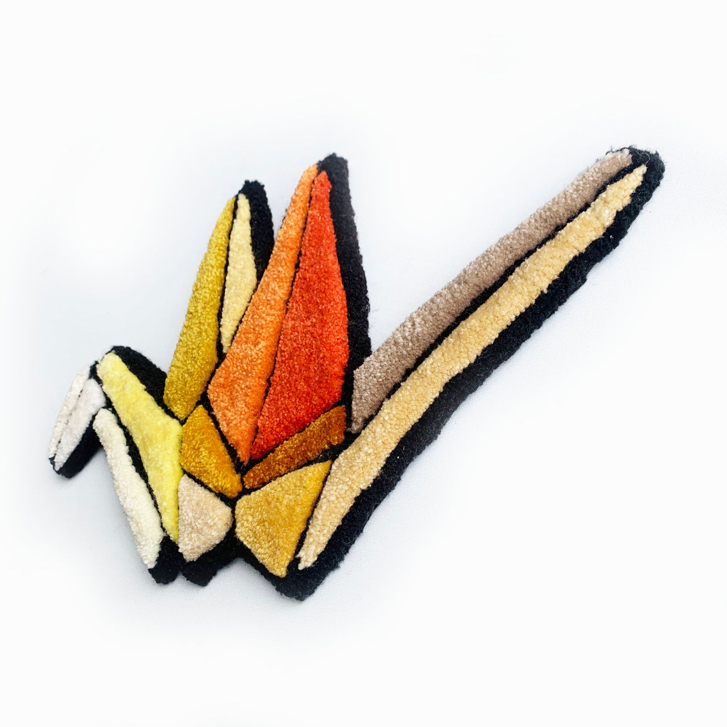 Origami crane yellow tones