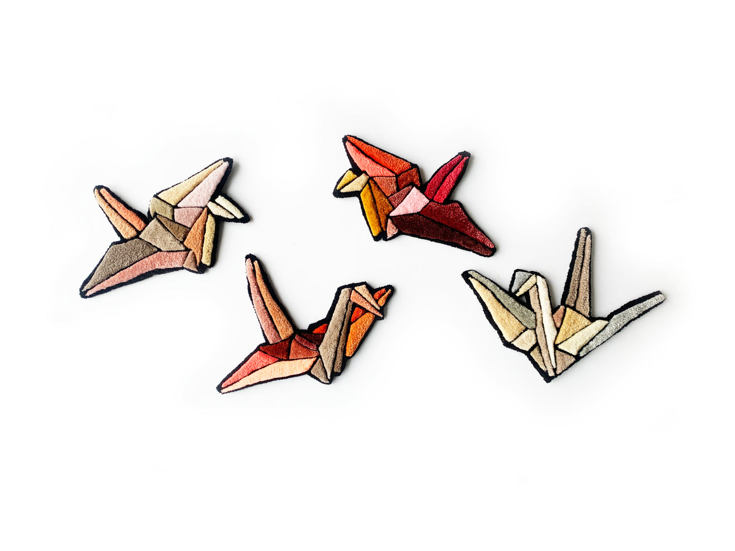 Origami crane orange and brown