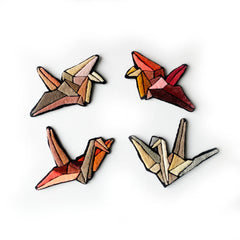Origami crane orange and brown