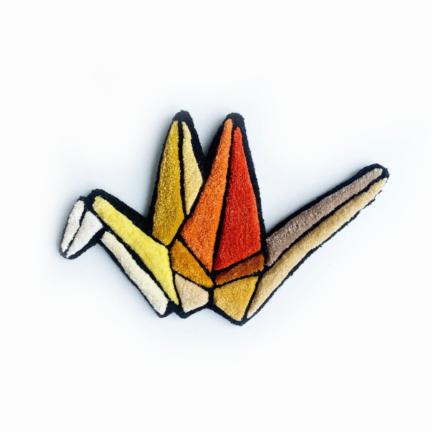Origami crane yellow tones