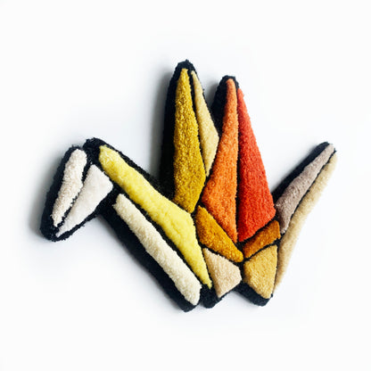Yellow tones origami crane