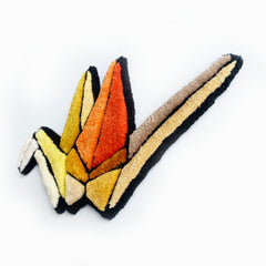 Yellow tones origami crane