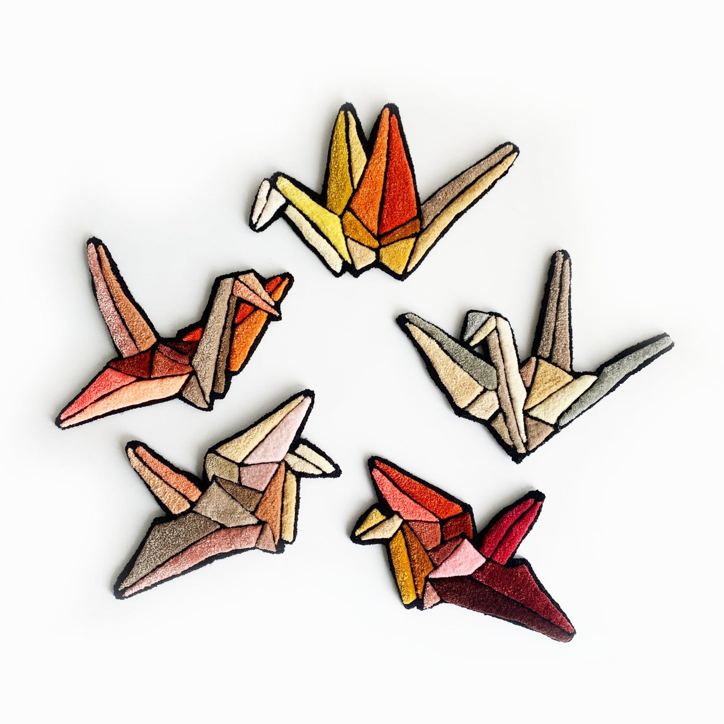 Origami crane yellow tones