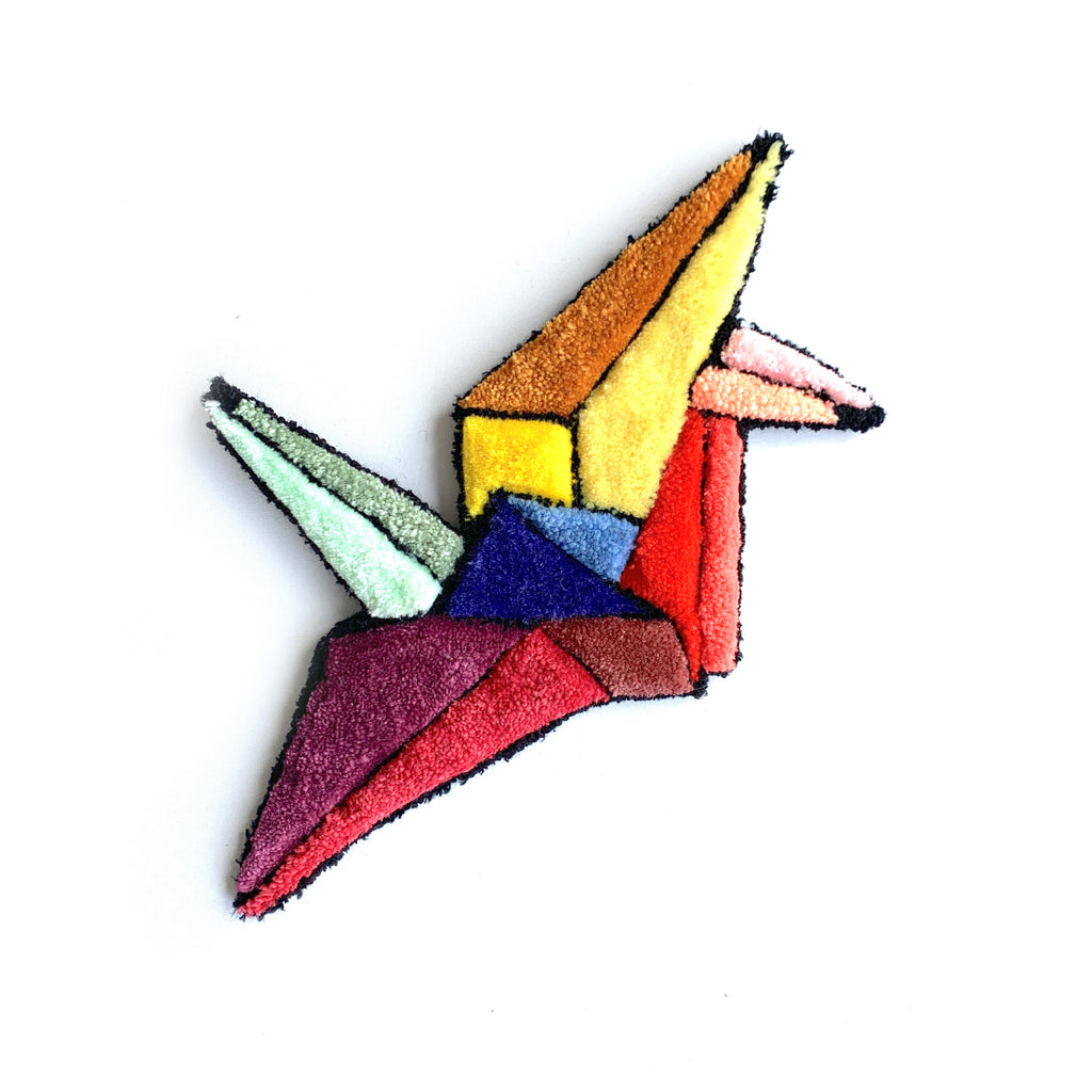 Rainbow origami crane 01
