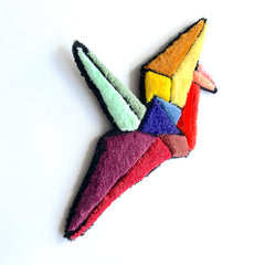 Rainbow origami crane 01
