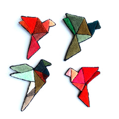 Fluo pinks origami bird